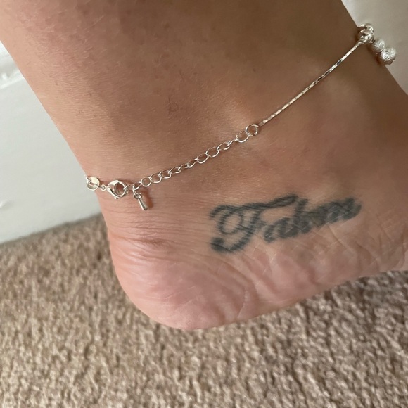 Silver faux beaded anklet - Picture 6 of 6